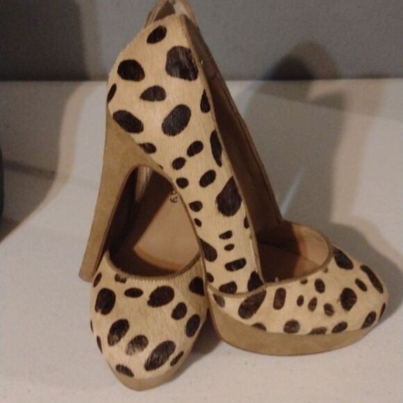 Chinese laundry leopard cheetah animal print w platforms high heel - Picture 14 of 14